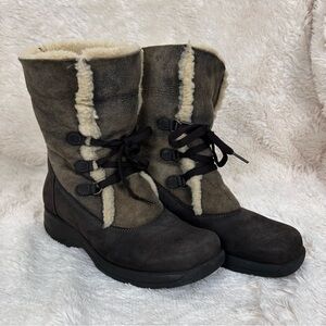 La Canadienne grey suede lace up boots-6.5
